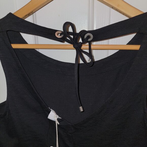 Tommy Bahama Jer-Sea Sheath Dress Women LARGE Black Vacation Beach - Picture 3 of 6